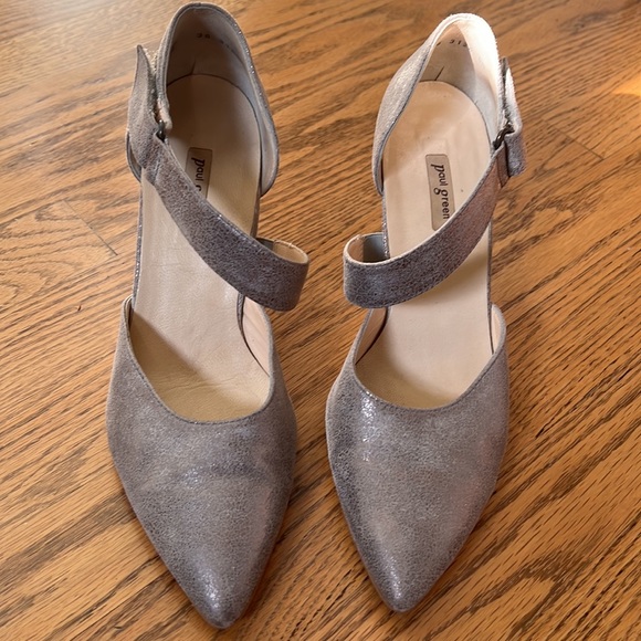 Paul Green neutral gold taupe metallic D’Orsay pumps high heels - Picture 2 of 10